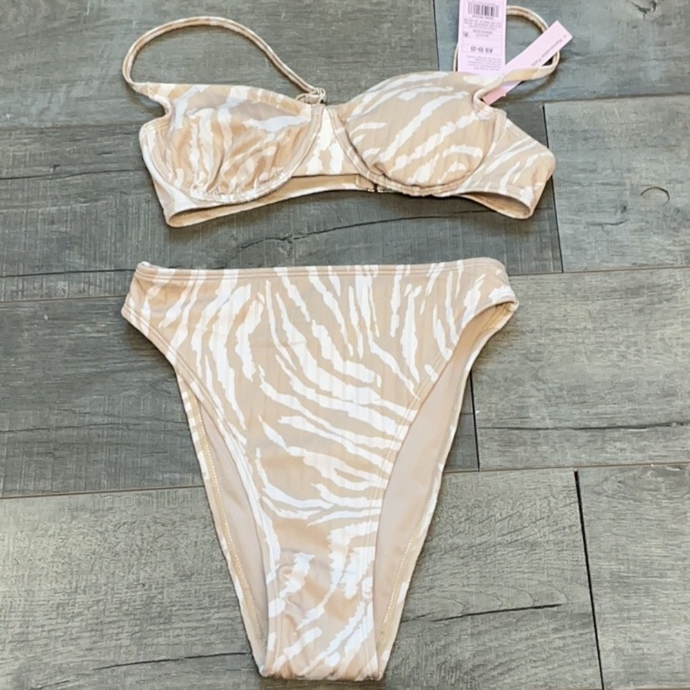 Wild Fable Tan and White Bikini